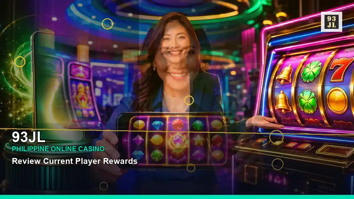 93JL Philippines casino guide with right close-up lucky reels online slot games and an adult Filipina casino host
