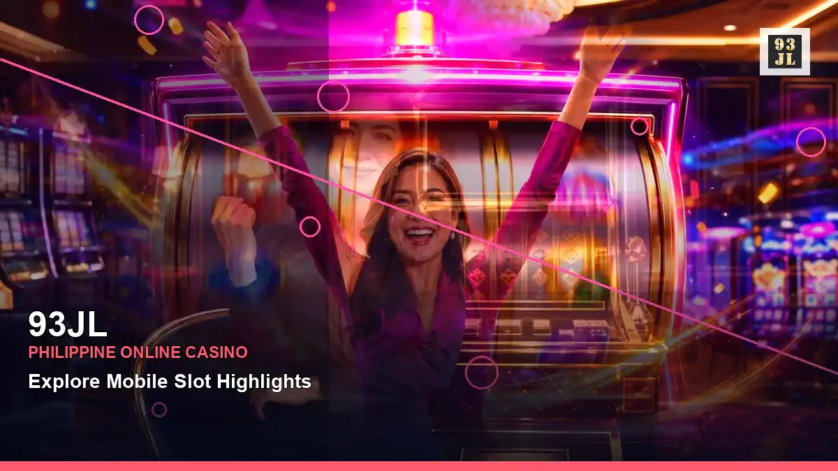 93JL party online slot games featuring an adult Filipina casino host with a right close-up composition